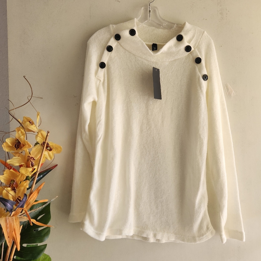 🆕️ Heind White XL Sweater Top - Picture 1 of 12